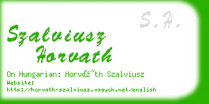 szalviusz horvath business card
